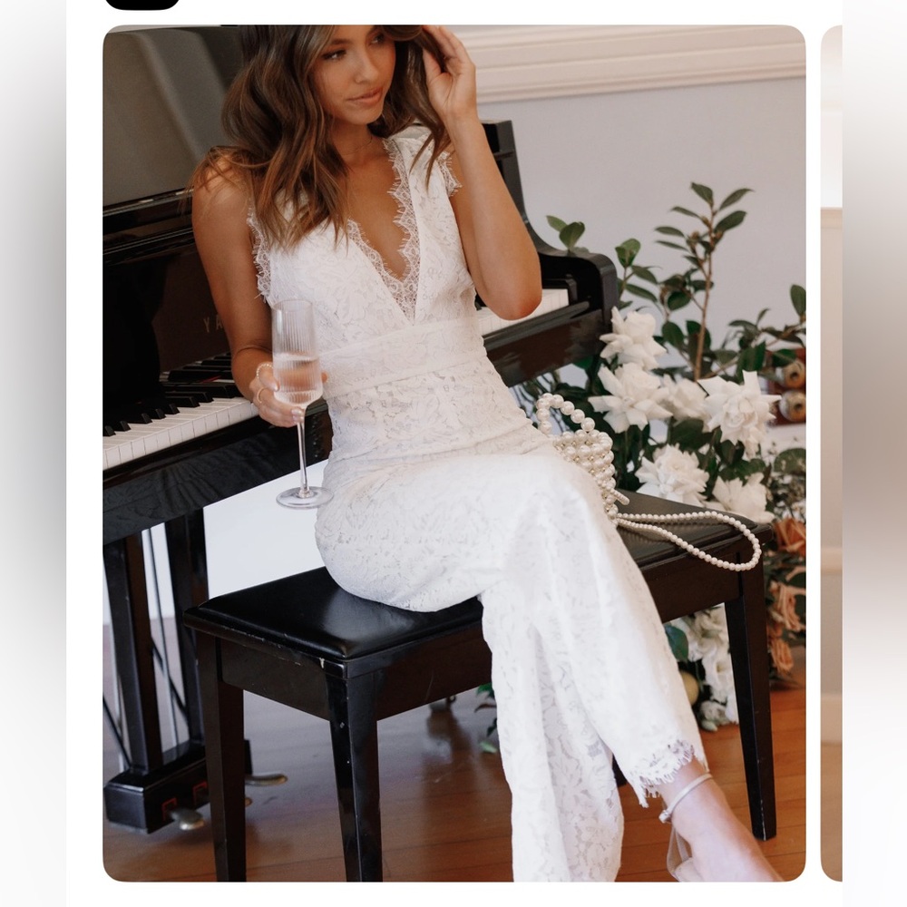 Eloise Lace Jumpsuit - Ivory